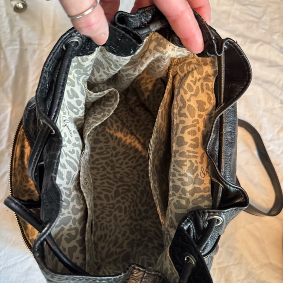 Guess Backpack in Black embossed leather main image 10